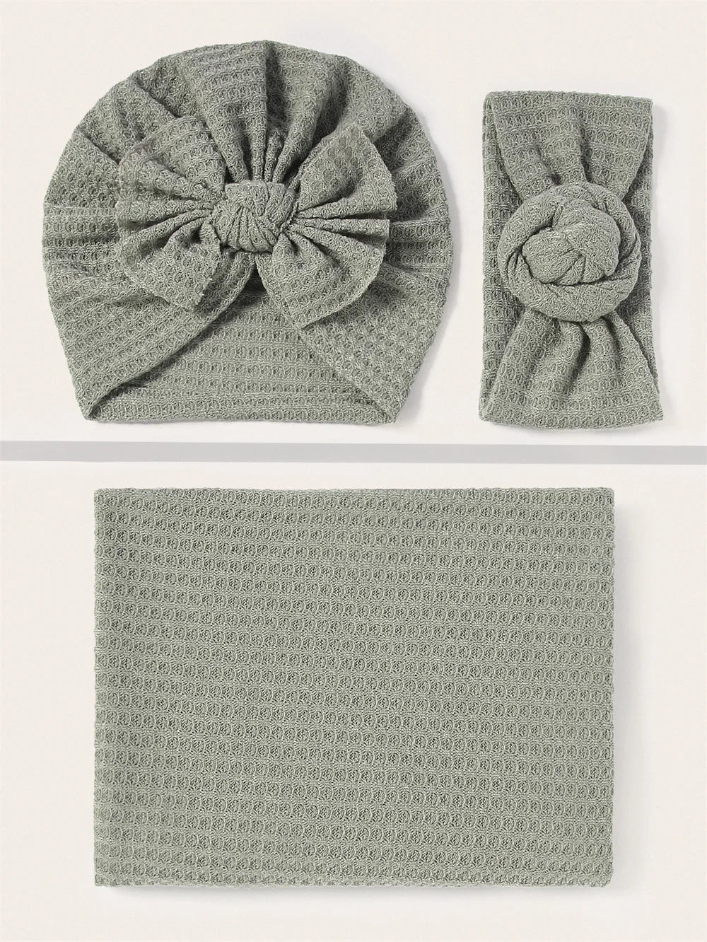 Baby Waffle Knit Turban Set