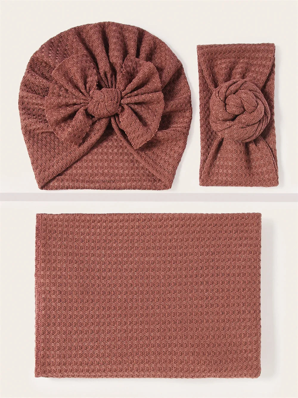 Baby Waffle Knit Turban Set