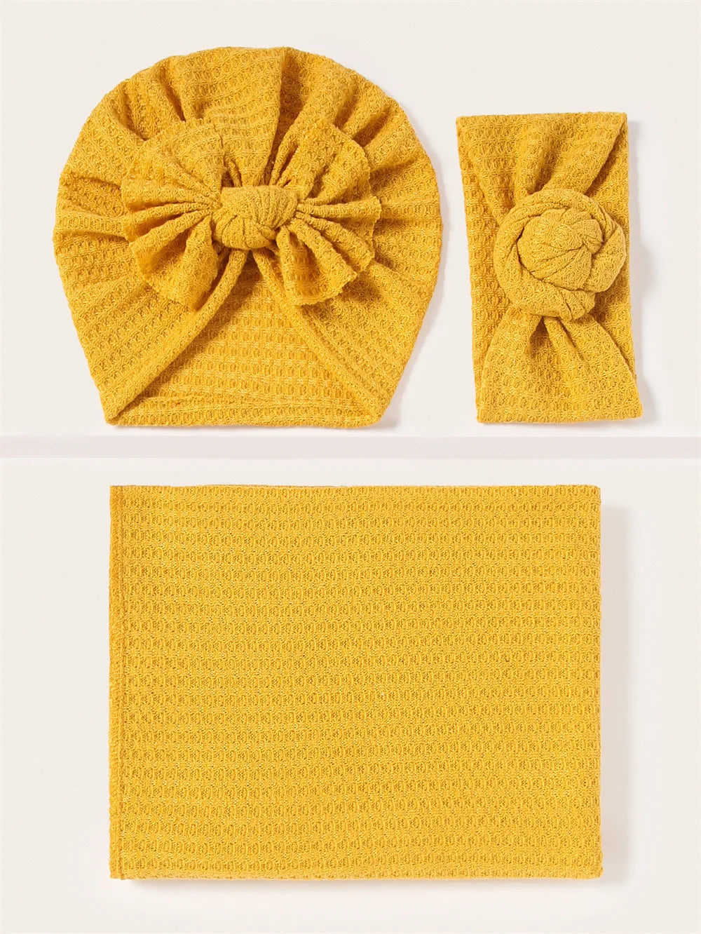 Baby Waffle Knit Turban Set