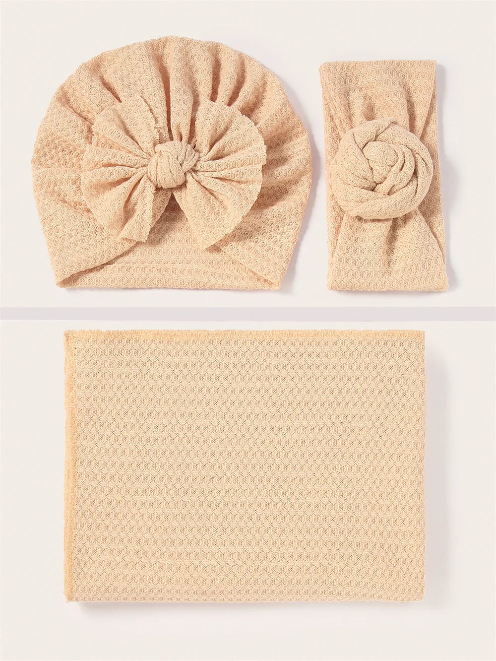 Baby Waffle Knit Turban Set