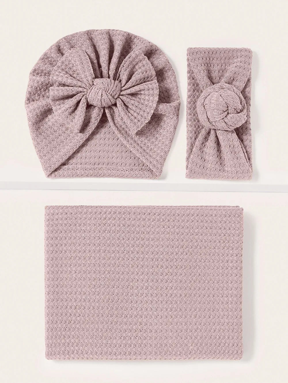 Baby Waffle Knit Turban Set