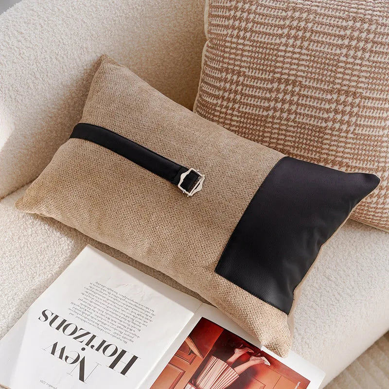 Retro Brown and Black Pillow Cover