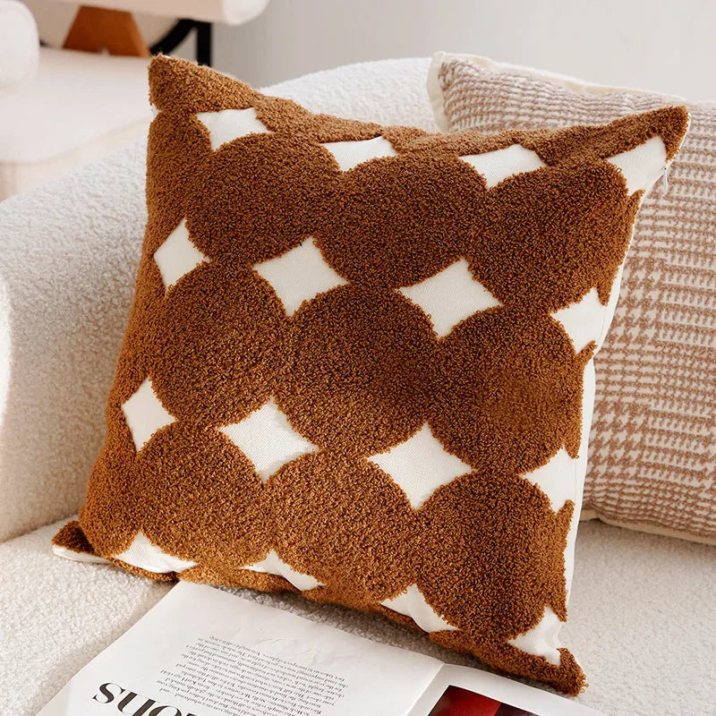 Retro Style Brown French Cushion Cover