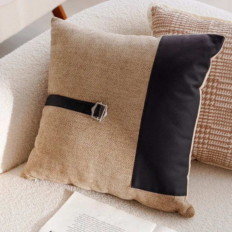 Retro Brown and Black Pillow Cover
