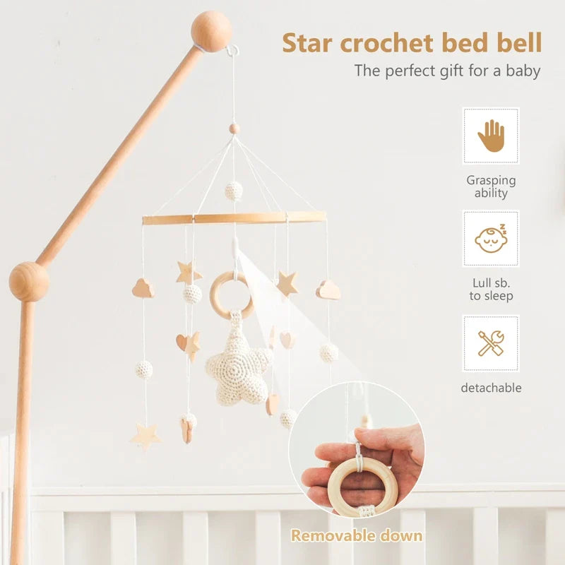 Baby Crib Mobile White Star