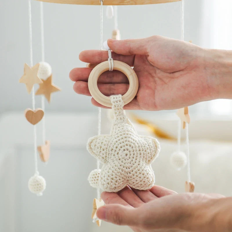 Baby Crib Mobile White Star