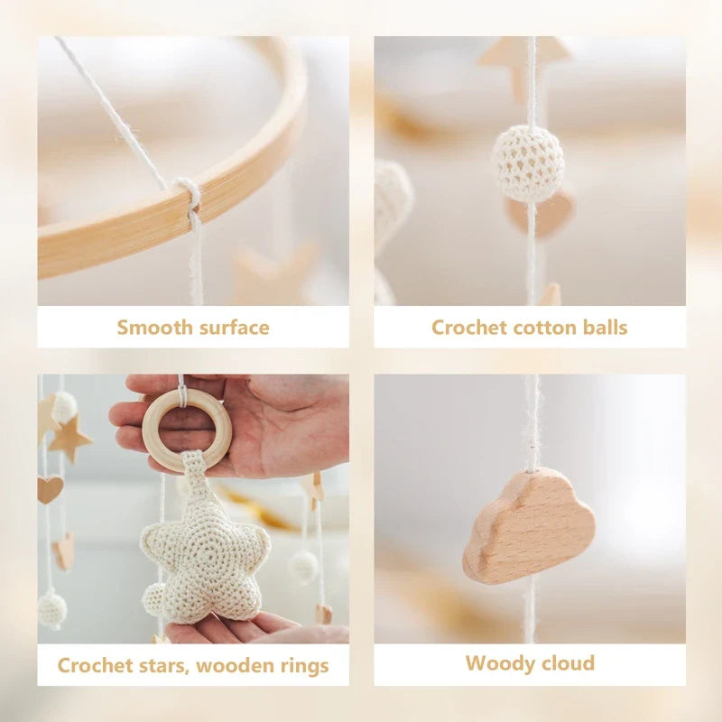 Baby Crib Mobile White Star