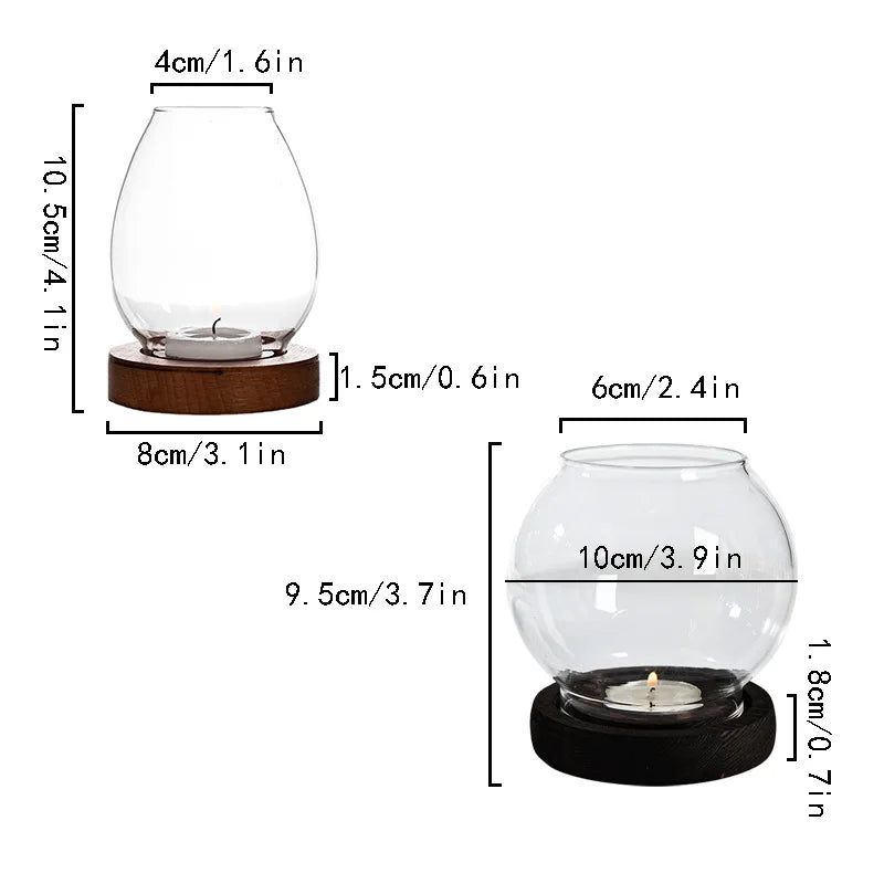 Table Decor Round Glass Candlestick