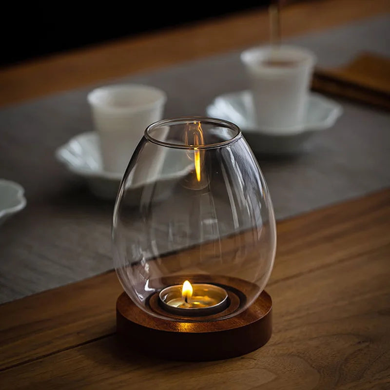 Table Decor Round Glass Candlestick