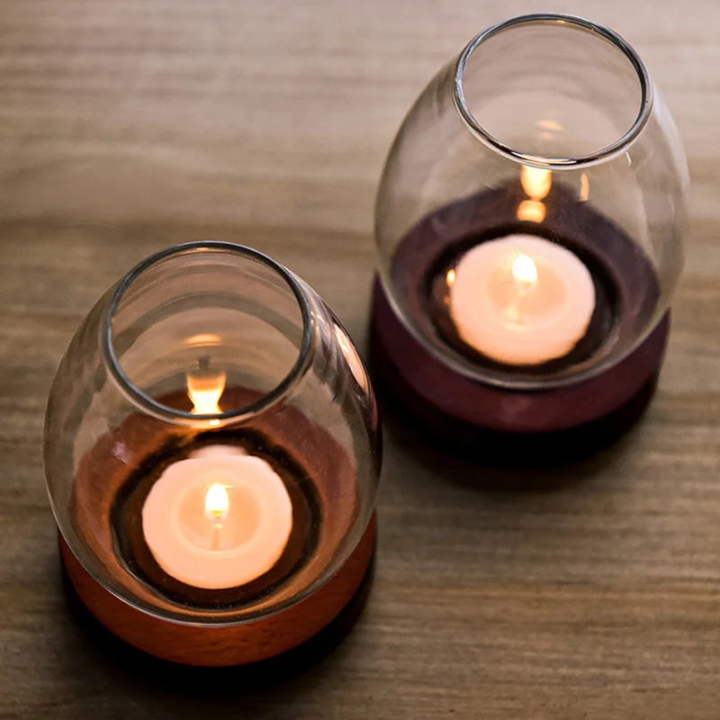 Table Decor Round Glass Candlestick