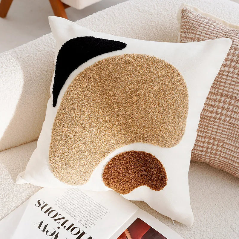 Retro Style Brown French Cushion Cover
