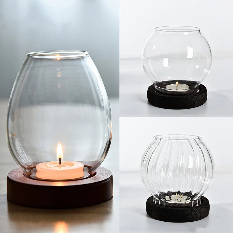 Table Decor Round Glass Candlestick